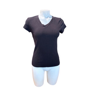 Women's Andrew Scott Black V-Neck T-Shirt Size L EUC